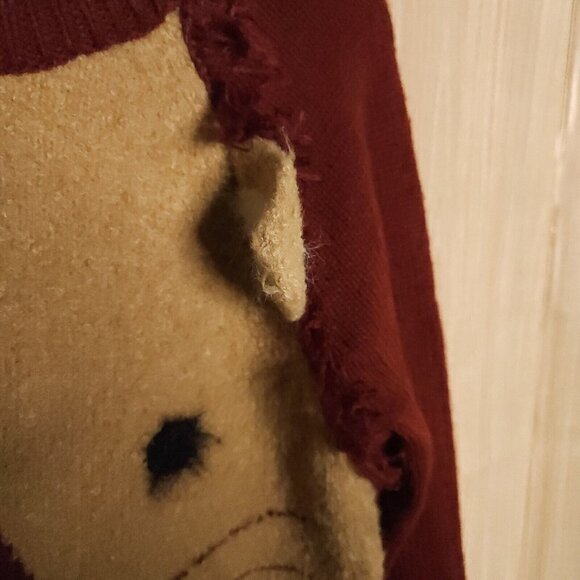 Cat & Jack Toddler Boys Maroon Red Lion Crew Neck Sweater 4T - Picture 4 of 7